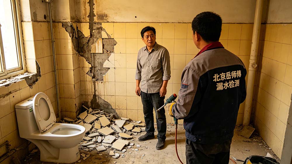 北京暗管漏水不用砸砖？专业测漏方案，首选北京岳师傅漏水检测
