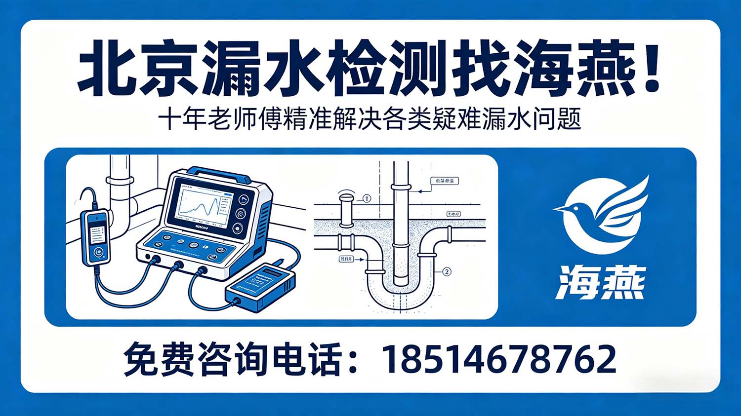 北京海燕漏水检测！十年老师傅精准解决各类疑难漏水问题